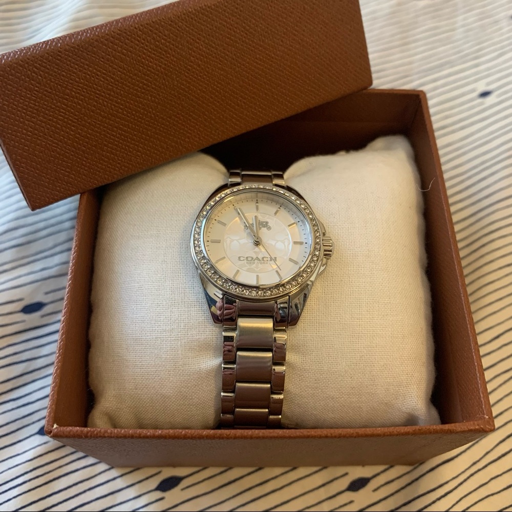 Like New Coach Watch with Subtle Halo Accent; Box & extra links.